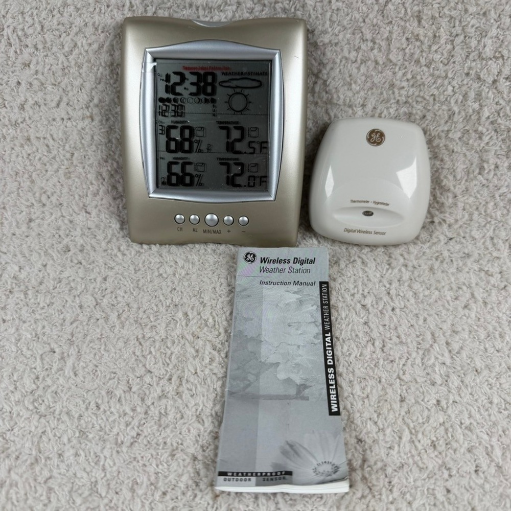 GE Wireless Digital Weather Station Indoor Outdoor Thermometer GE5805WS6 NWOB